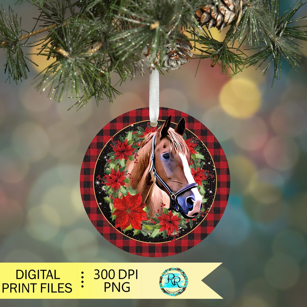 Christmas Horse Png, Christmas Sublimation Designs Downloads, Circle ...