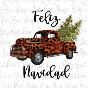 Feliz Navidad png、クリスマス昇華デザインのダウンロード、l eopard トラック、デジタル ダウンロード、昇華グラフィック、クリスマス トラック