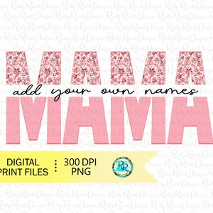 Mamá dividida Png, Descargas de diseños de sublimación de mamá, Sublimación de mamá Png, Mamá floral Png, Día de la madre Png, Mamá personalizable Png