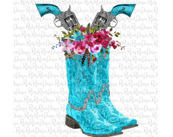 Stiefel mit Blumen png, Stiefel Sublimationsdesigns Downloads, Cowgirlstiefel, Sublimationsgrafiken, Cowboystiefel, T-Shirt-Designs, printable