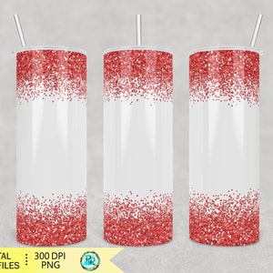 20oz Skinny Tumbler PNG, Tumbler sublimation designs downloads, sublimation PNG wrap for tumblers, straight red glitter tumbler Png