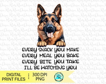 German Shepherd PNG, sublimation designs downloads, funny dog Png, digital download, German shepherd dog breed, cute dog, printable art