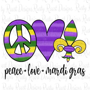 Mardi Gras-sublimatieontwerpen downloaden, digitale download, sublimatieafbeeldingen, handgetekende, vredesliefde Mardi Gras png, fleur de lis png