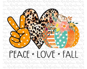 Peace Love Fall png, herfstsublimatieontwerpen downloads, sublimatieafbeeldingen, digitale download, pompoensublimatieontwerp, herfstshirtontwerp