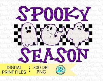 Griezelig seizoen png, downloads van Halloween-sublimatieontwerpen, schattig spook png, halloween png, handgetekende spook png, afdrukbare ontwerpen