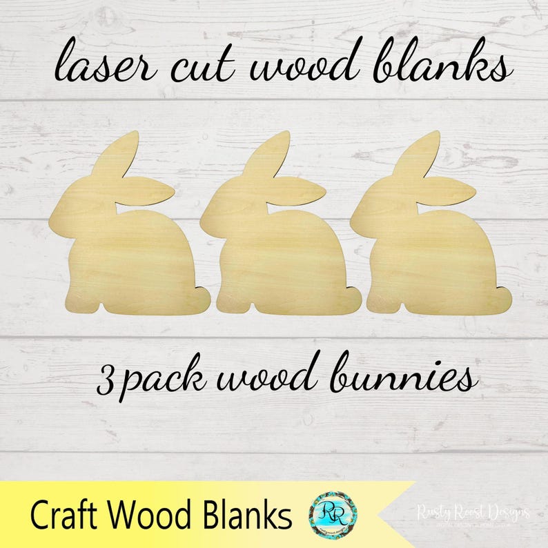 Wood Bunny Cutouts 3 Pack, 8