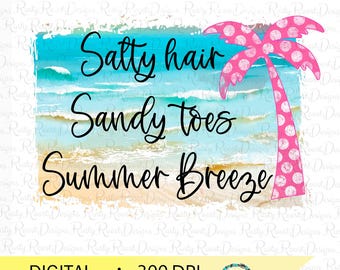 Zout haar Sandy tenen png, zomersublimatieontwerpen downloads, digitale download, sublimatieafbeeldingen, strandsublimatie png, T-shirt png