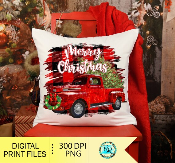 Santa and red Truck Sublimation heat transfer Santa and red Truck Sublimation heat transfer