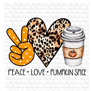 Peace Love Pumpkin Spice png, download di disegni di sublimazione autunnale, png di sublimazione, download digitale, disegno di sublimazione di zucca, stampabile