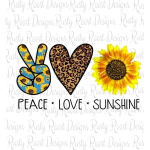 Peace love sunshine png, download di disegni per sublimazione, grafica per sublimazione, sublimazione di girasole, download digitale, peace love png, stampabile