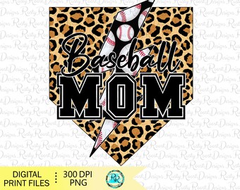 Baseball Mom png, baseball sublimation designs downloads, mom sublimation, Baseball Mama Png, leopard baseball Png, Printable artwork