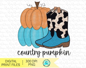 Country Pumpkin Png, Western sublimation designs, Boy Fall pumpkin png, country PNG, sublimation downloads, Western pumpkin, Printable art