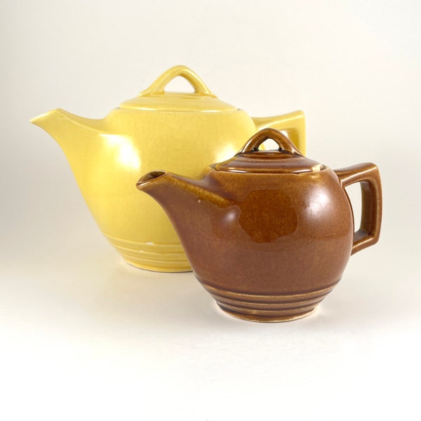 McCoy 1940s Dinnerware Line  - Art Deco -  Your Choic32 oz Yellow teapot or 12 oz  Brown teapot,  Your choice