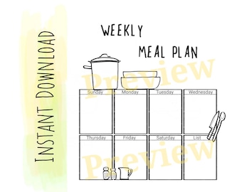 Utskrivbar matplan / veckovis matschema / bullet journal