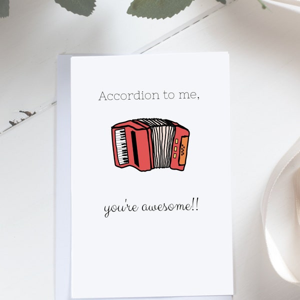Printable Birthday Card / Accordion to me / instant download