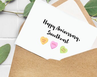 Printable Anniversary Card / Happy Anniversary Sweetheart / simple / instant download