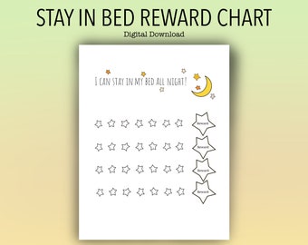 Stay in Bed Reward Chart Printable Download Hand Illustrated Sticker ...