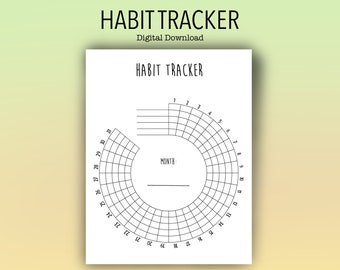 Printable Circle Habit Tracker / Progress tracker / bullet journal / planner