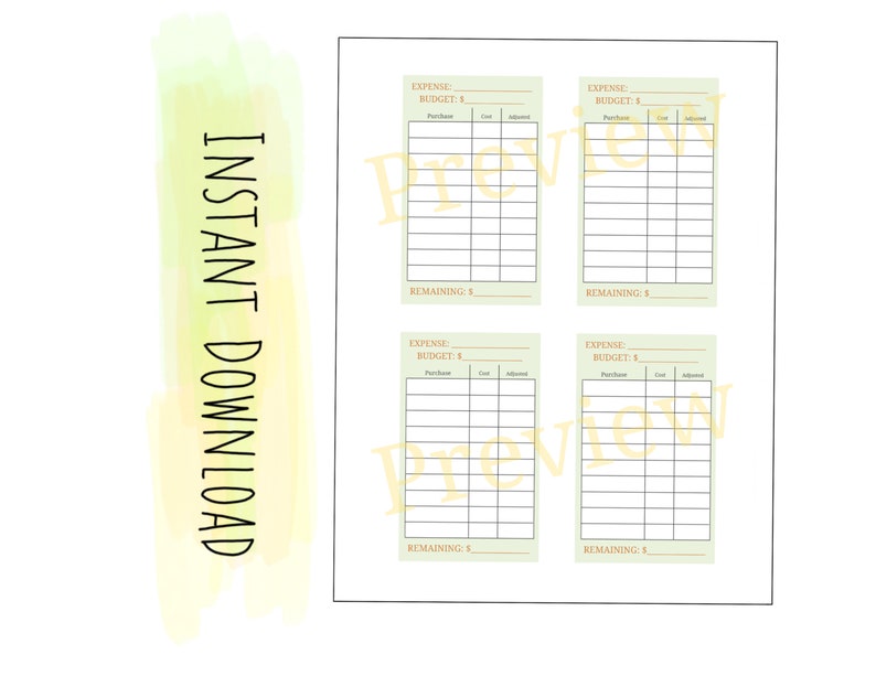 Printable Budget Envelopes / Expense Tracker / Monthly Bills / Instant