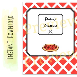 Kids Printable Restaurant Pizza Menu/ Pizzeria / Pretend Play - Etsy