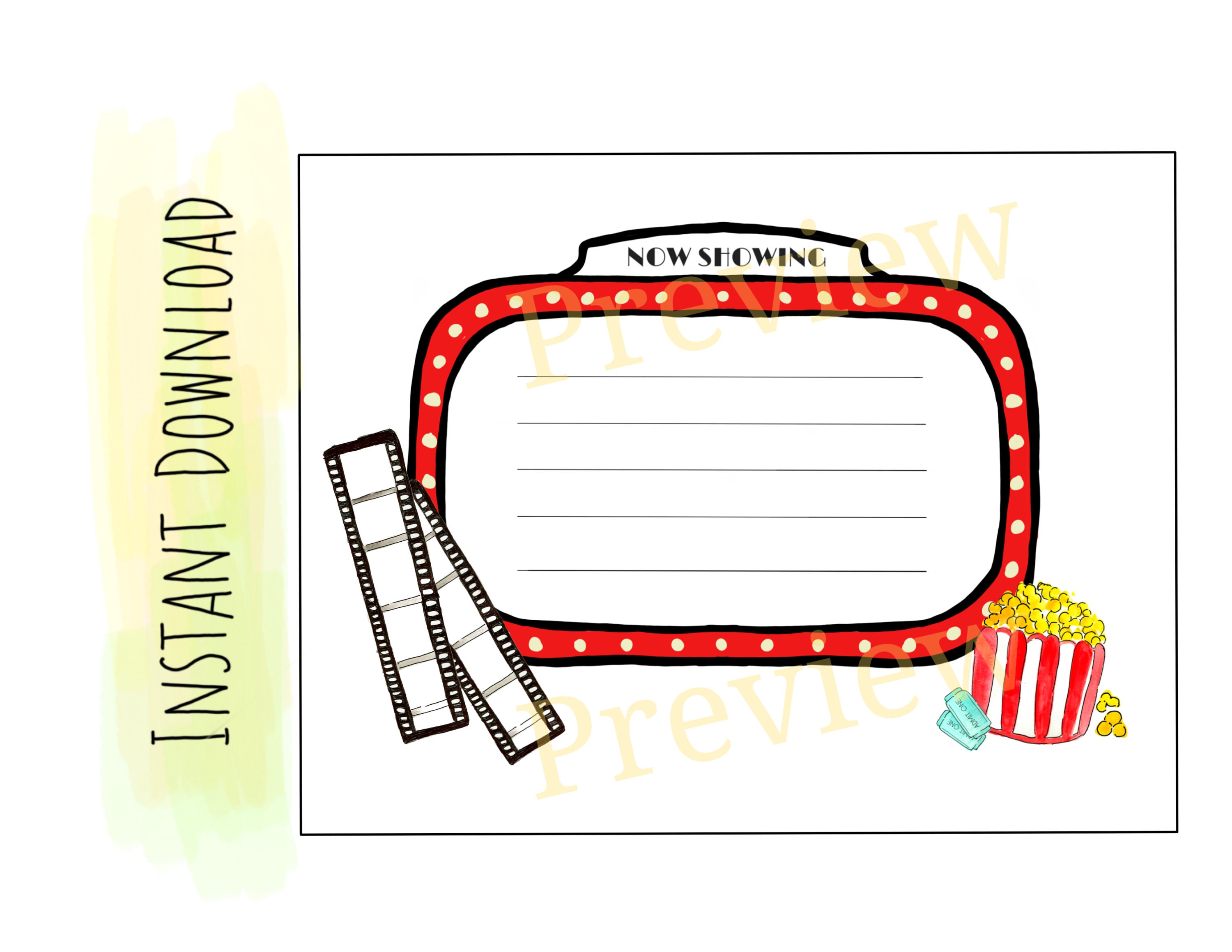 Printable Movie Showing Poster / "now Showing" - Etsy