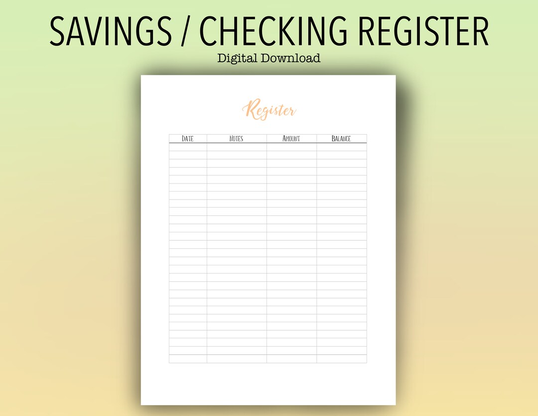 Printable Register / Monthly Expenses / Instant Download - Etsy