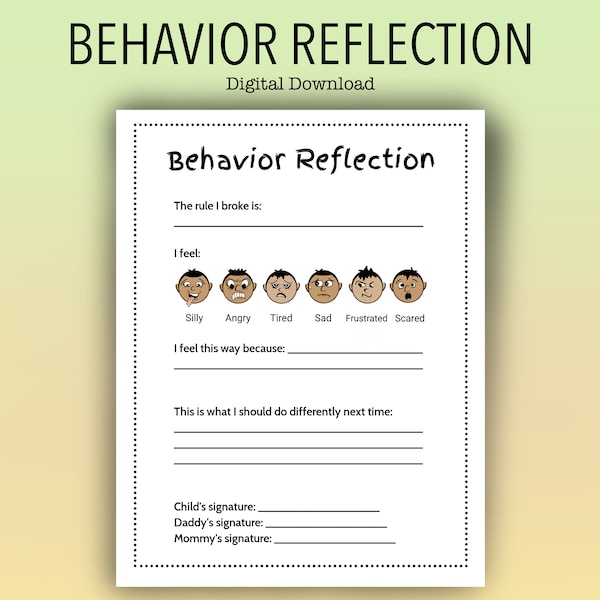 Kids Behavior Sheet - Etsy
