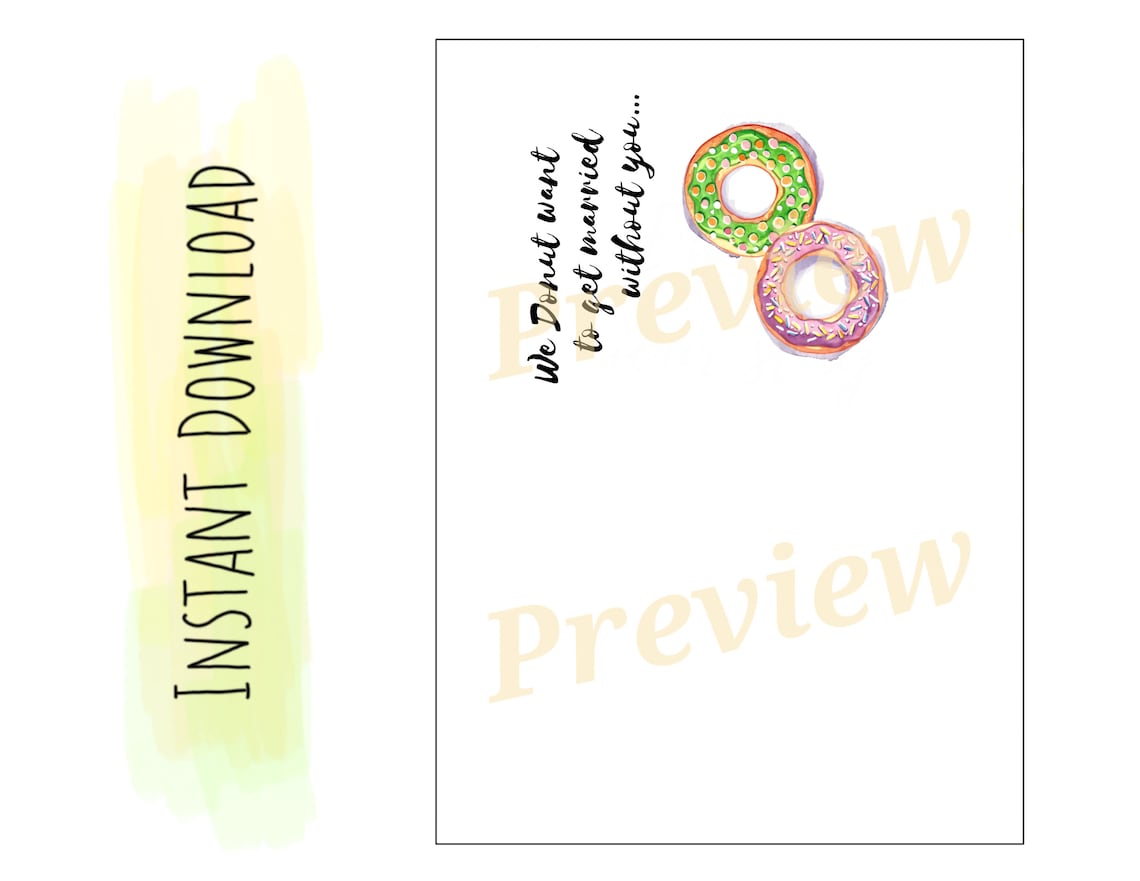 Printable Bridesmaid Card I Donut Want To Get Married Etsy printable-bridesmaid-card-i-donut-want-to-get-married-etsy