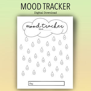 Druckbarer Regentropfen Mood Tracker / Fortschrittstracker / Bullet Journal / Planer