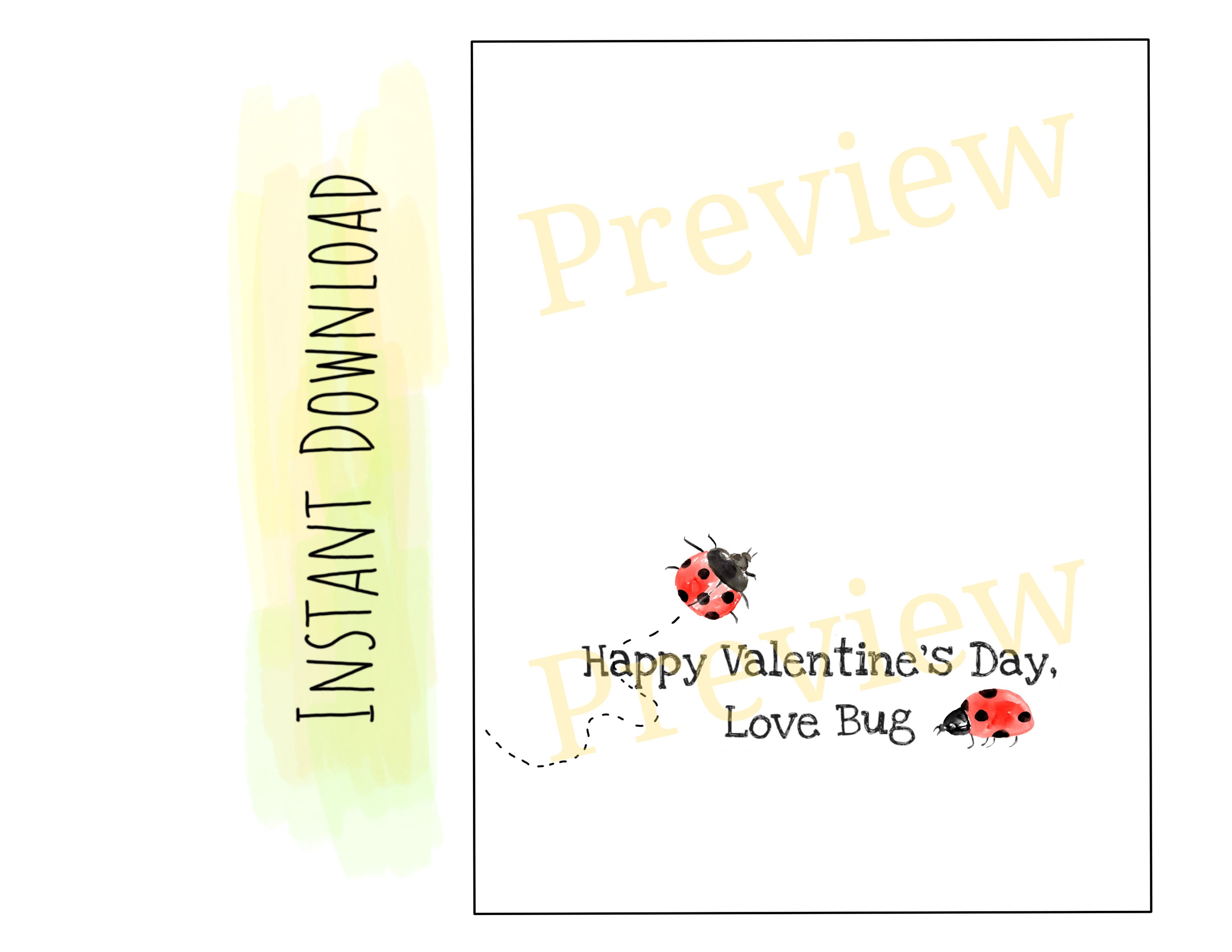 Printable Valentine's Day Card / Love Bug / Instant - Etsy