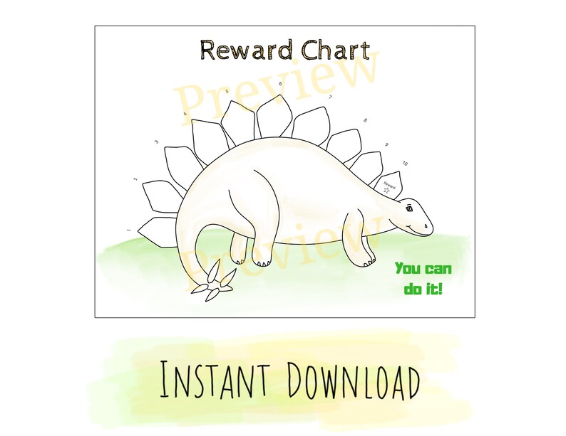 Kids Printable Dinosaur Reward Chart/ Sticker Prize Chart / | Etsy