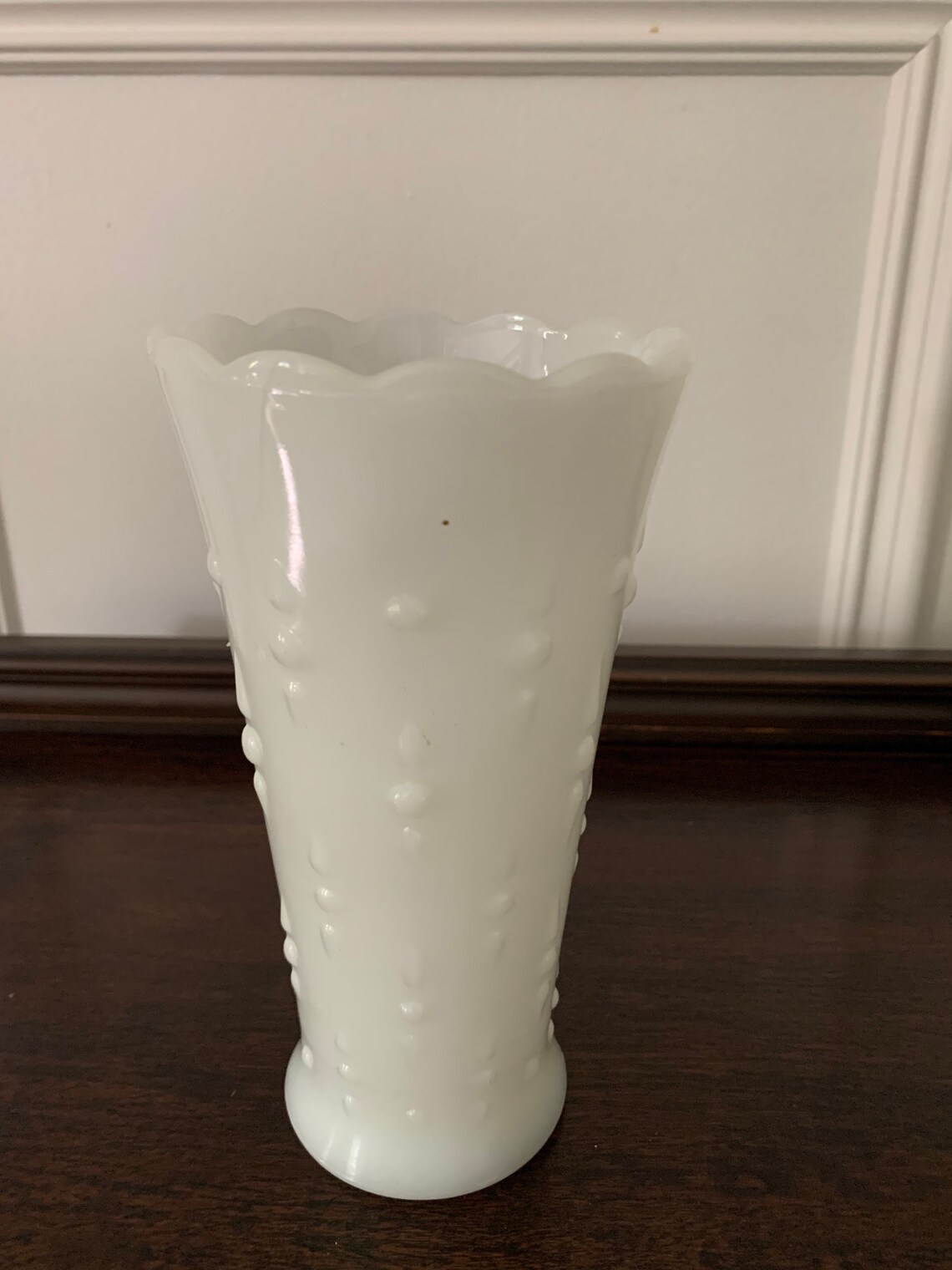 Anchor Hocking Milk Glass Vase Dots and Arrows Pattern Etsy