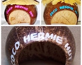 COCO HERMIT Crab HUTS - Authentic Coconut Shell, add Straw roof, the perfect natural shelter for Hermie Pet Crabs, Small Reptiles or Mammals