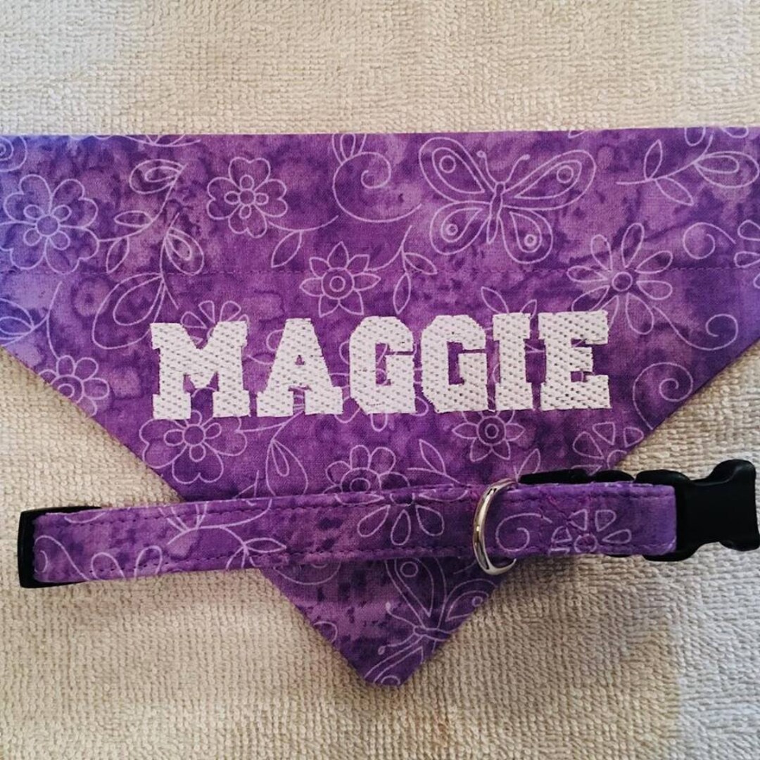 Embroidered Dog Bandanas Etsy