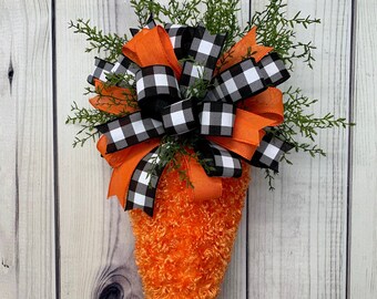 spring wreaths with carrots farmers market wreath Easter wreath for front door with carrots Welcome to our patch wreath
