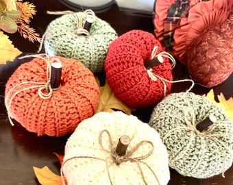 Crochet Yarn Pumpkins: Fall Farmhouse Tiered Tray Decor