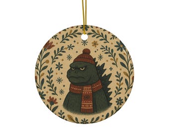 Godzilla Nordic Winter ceramic ornament