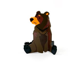 Brown Bear Hair Claw Clip