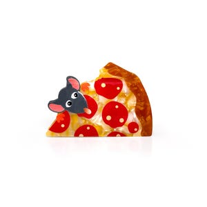 ピザラットヘアークロウクリップ：ニューヨークの個性的なステートメントクリップ