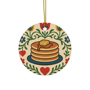 Stacked of Pancakes Ceramic Ornament