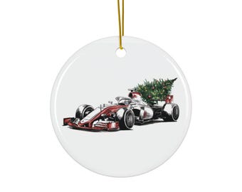 Formula 1 Racing Car Ceramic Ornament | Christmas Tree Decoration
