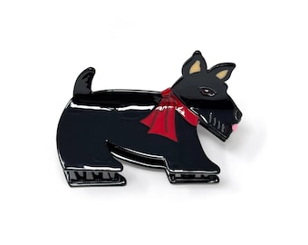 Scottie Dog Hair Claw Clip: Holiday Bow Pet Accessory