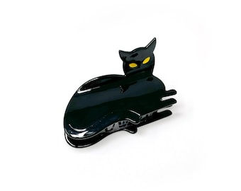 Black Cat Hair Claw Clip