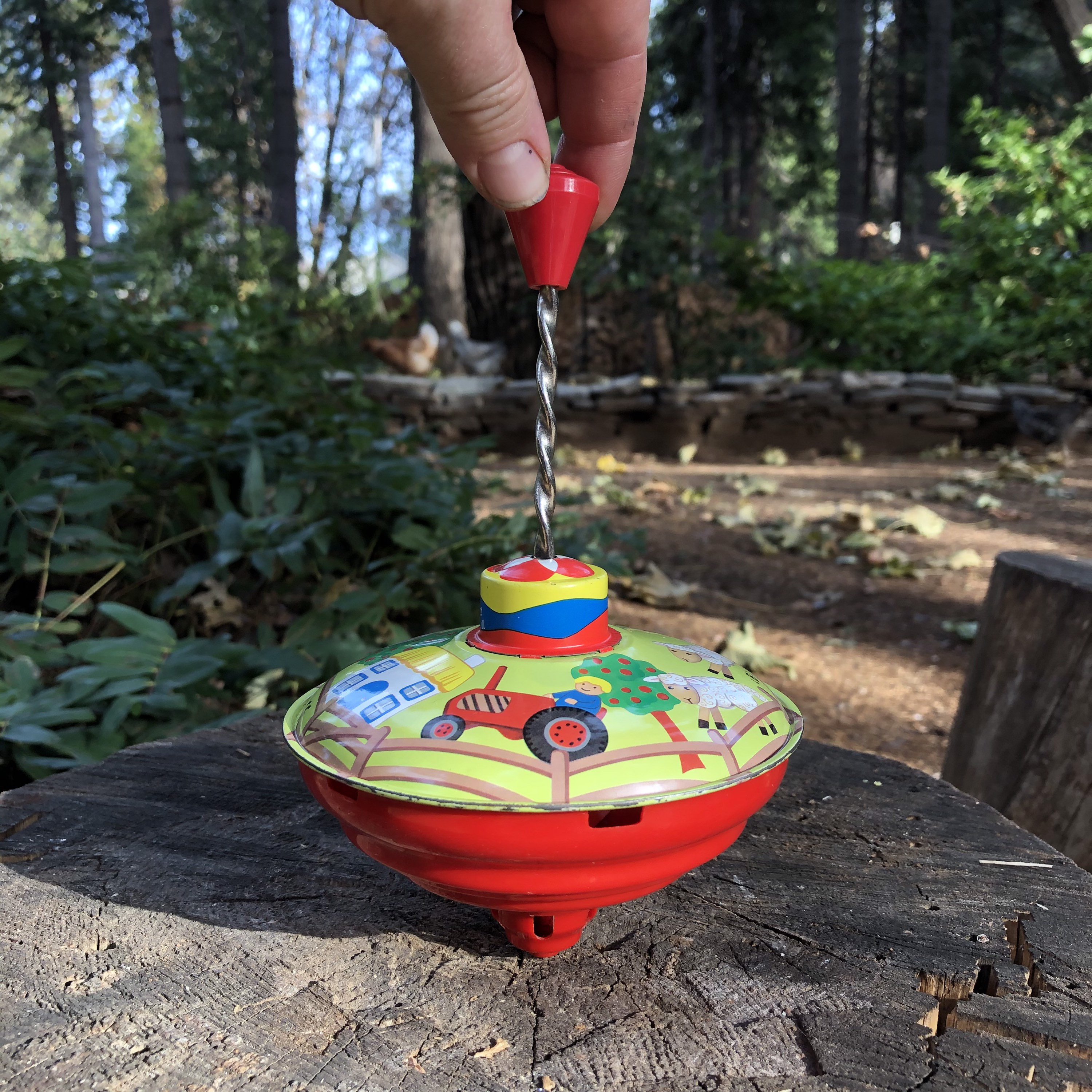 Spinning top toy vintage toy collectible farm theme toy Etsy