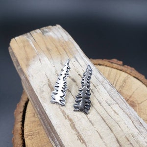 Sterling Silver Pine Tree Stud Earrings