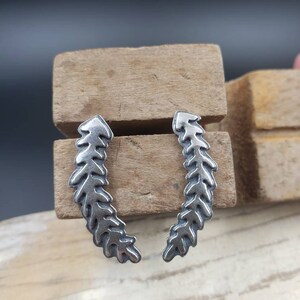 Sterling Silver Olive Branch Stud Earrings