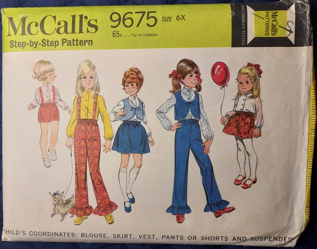 Mccall's 9675 Rare Vintage 1969 Child's Coordinates: Blouse, Skirt ...