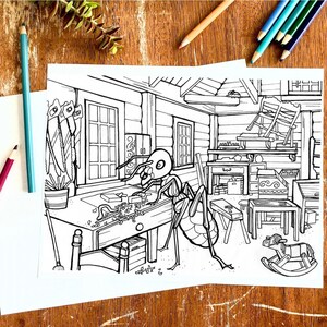 The Carpenter Ant - Printable Adult Coloring Page - Digital Download