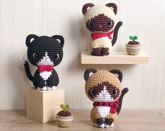 Bundle 3 in 1 Kitten Boy Patterns | crochet cat pattern | amigurumi cat pattern | English PDF pattern