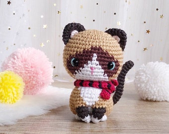 Clover, the little snowshoe kitten pattern | crochet cat pattern | amigurumi cat pattern | crochet snowshoe cat | English PDF pattern